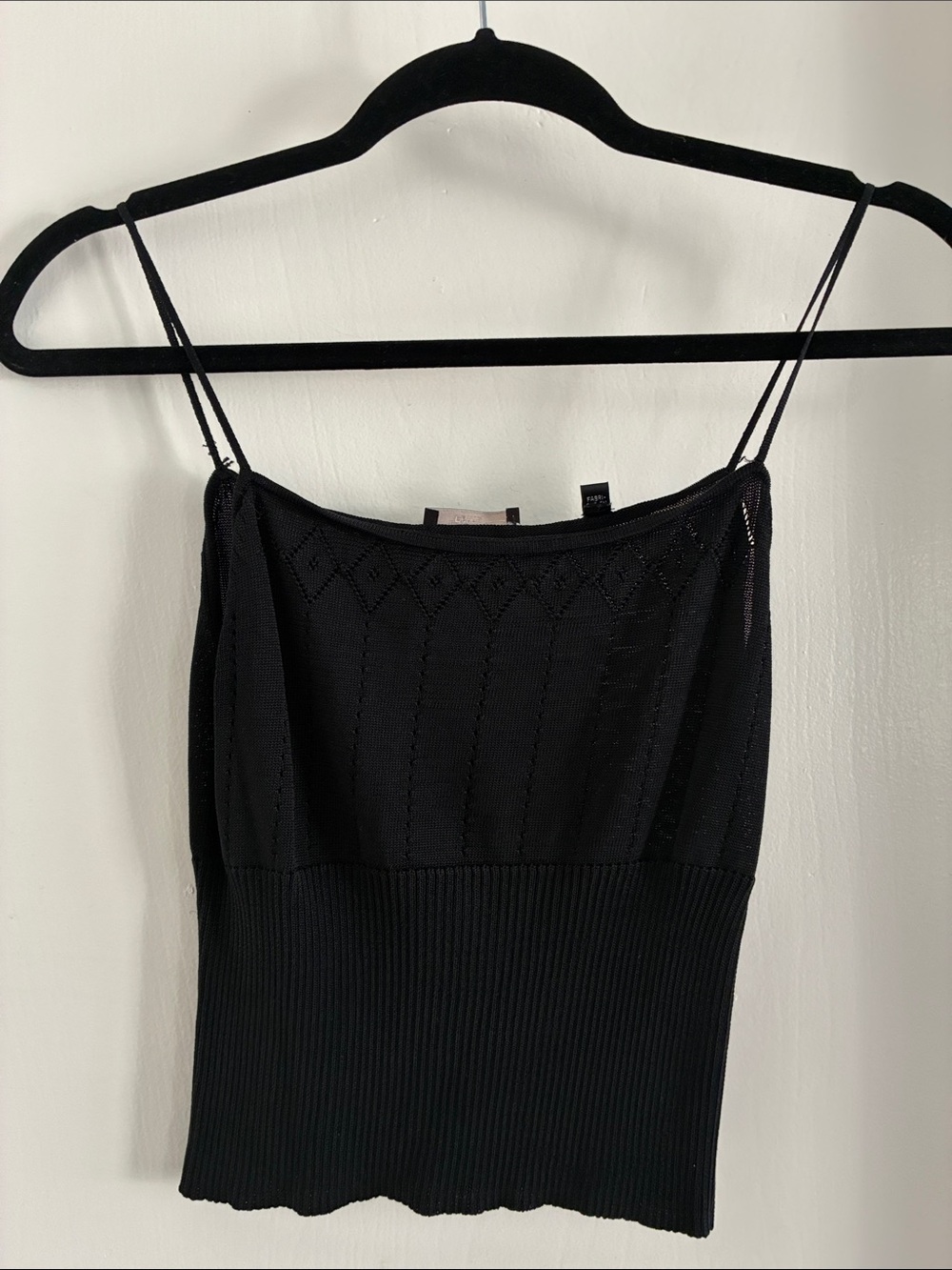 Tahari Petite black silk lace tank size small